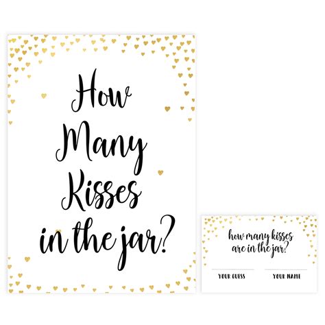 Guess How Many Kisses In The Jar Printable